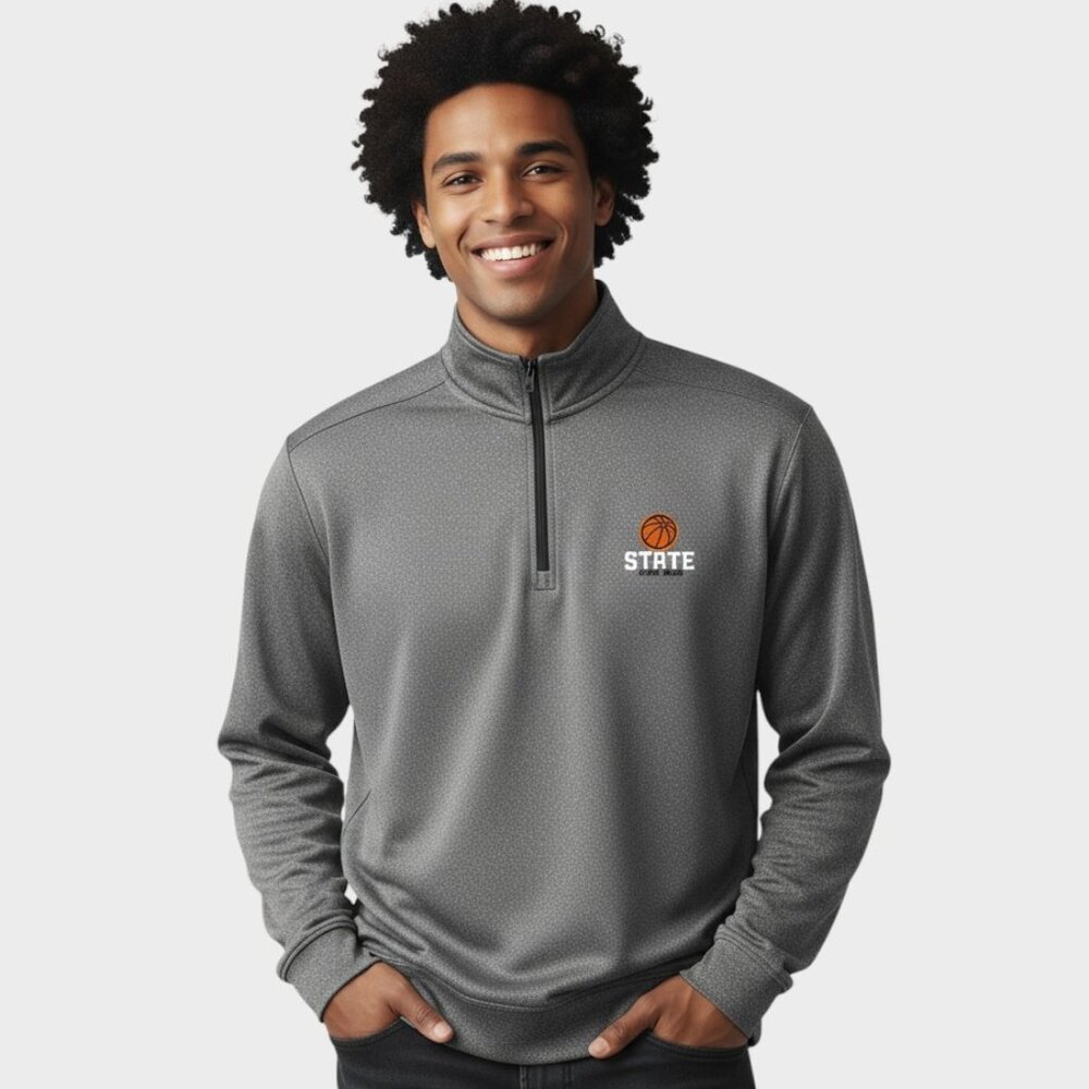 ALO Quarter Zip Pullover Mens M Gray Performance Training Athletic Layer